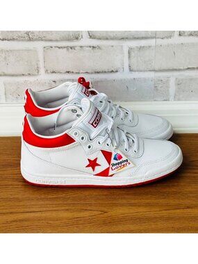 ⭐Converse Fastbreak Pro Mid Leather Sz 5.5 Men's Shoes Sneaker White Red A10200C